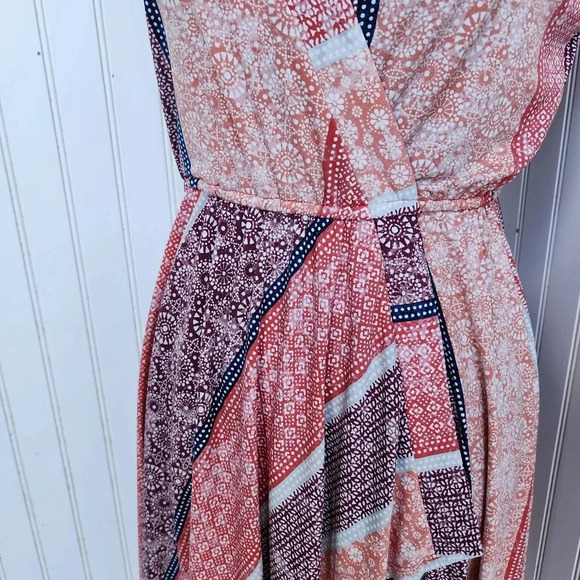 BCBG MAXAZRIA WOMEN'S Purple ORANGE DRESS Stretch WRAP CORAL ELEGANT XS - Picture 3 of 14